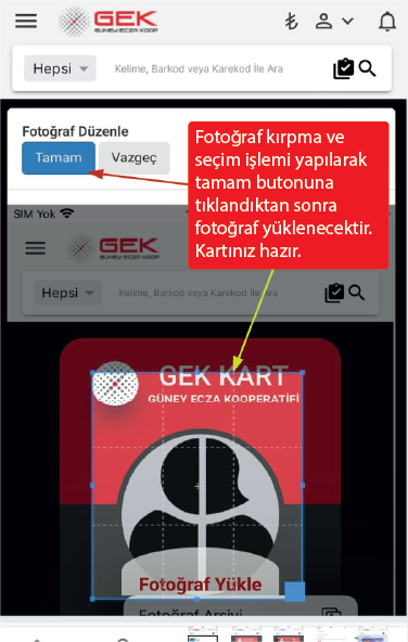 Kırpın ve onaylayın